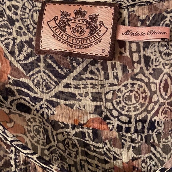 JUICY COUTURE Silk Floral Printed Tie Waist Tunic - Picture 3 of 10